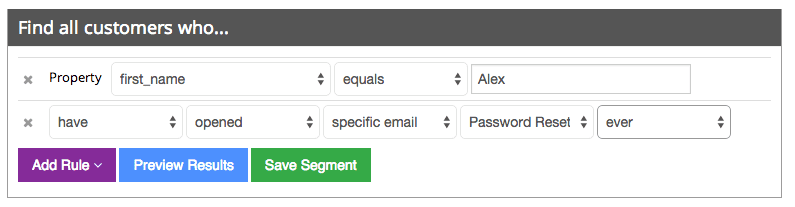user segmentation UI