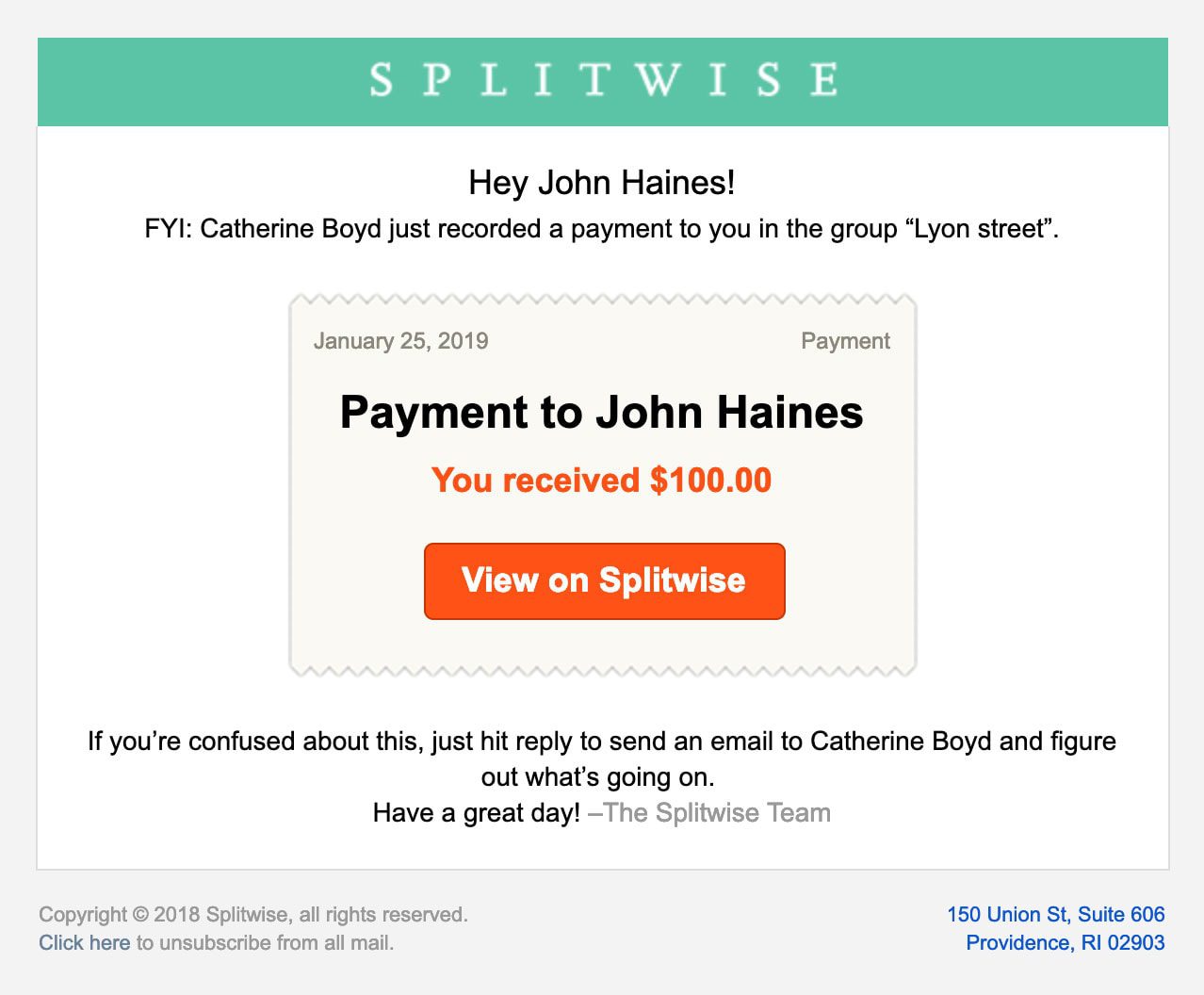 Splitwise email