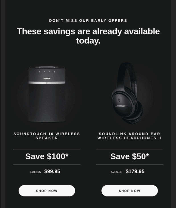 Bose sample email