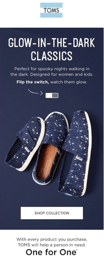 TOMS sample email