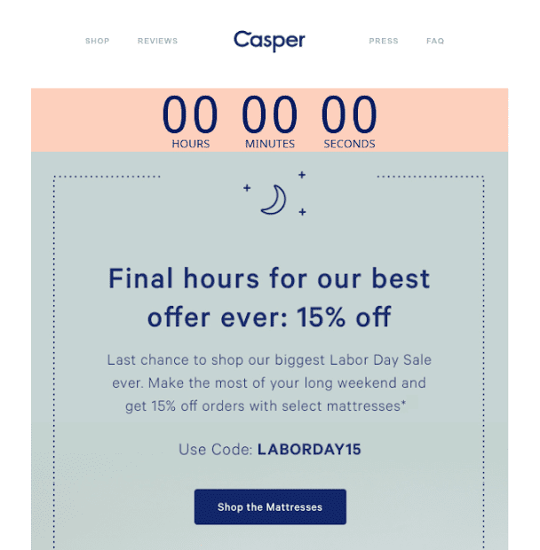 Casper sample email
