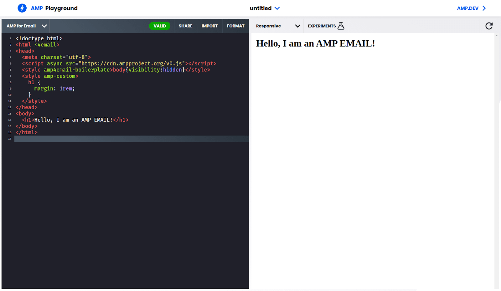 Set up the amp playground boilerplate