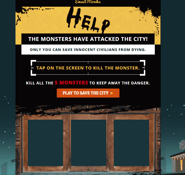 help the monsters have attacked the city sample email