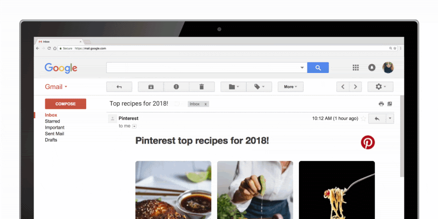 pinterest sample email