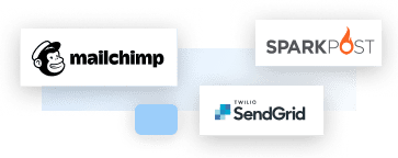 Mailchimp, Sparkpost and Sendgrid logos