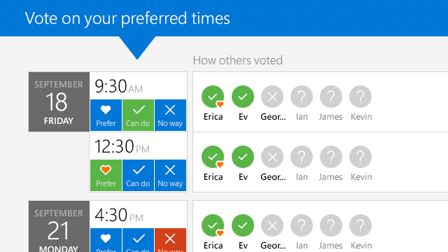 Outlook Scheduling by Vote Email Example