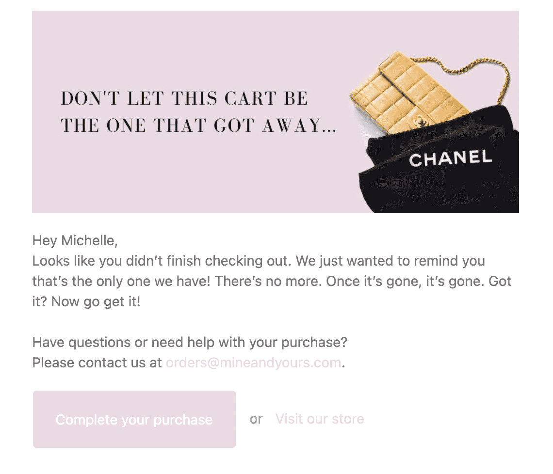 Chanel sample email