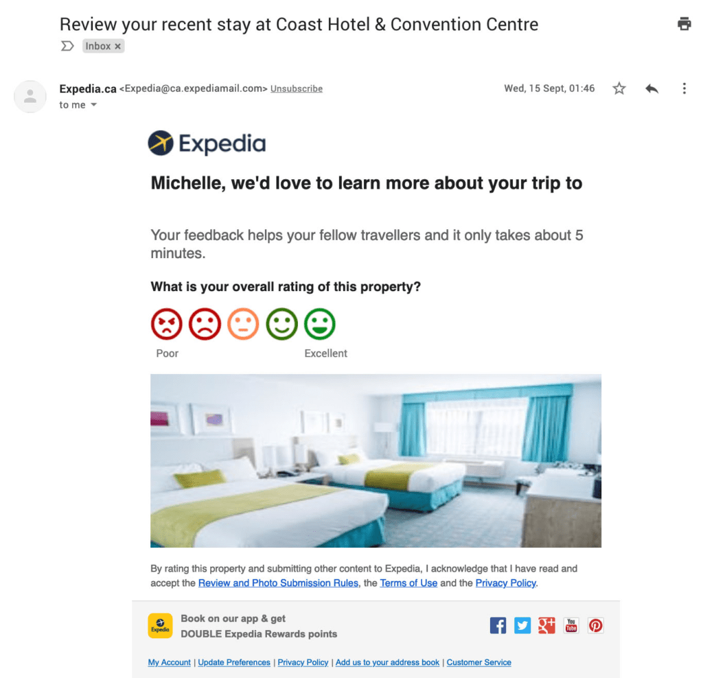 Expedia sample email 2