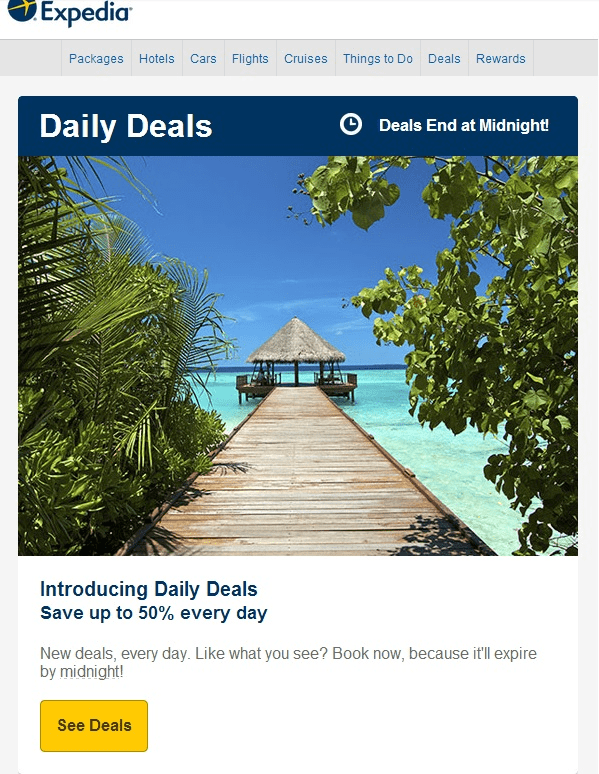 Expedia sample email
