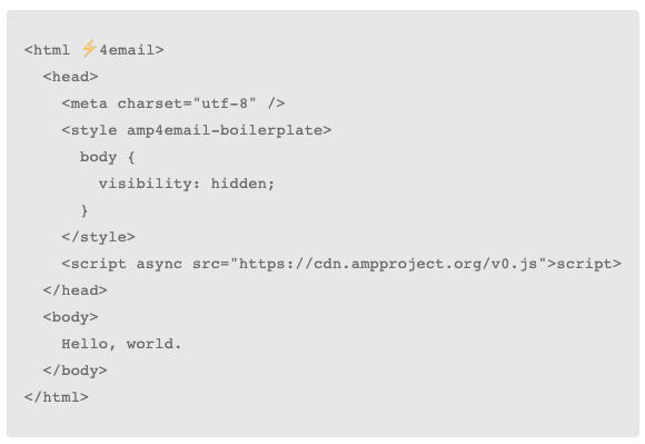 AMP email code snippet