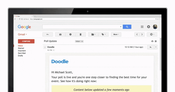 Doodle amp email sample