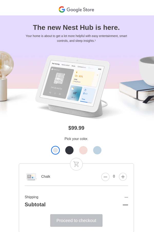 Google Store Nest cart sample