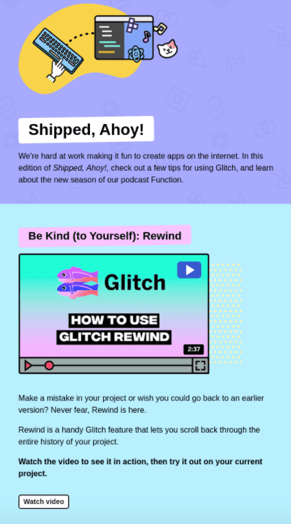 Glitch email sample