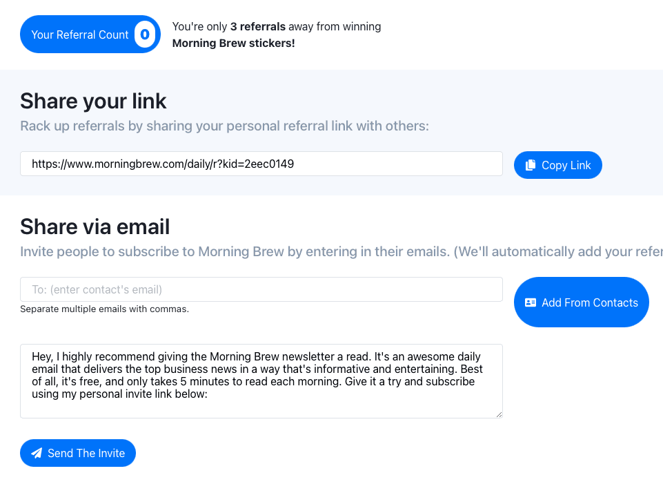 Morning Brew Refer A Friend 