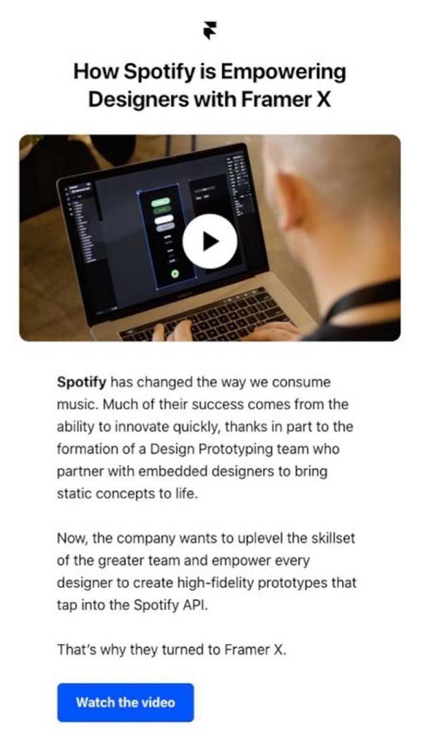 Framer X Video In Email