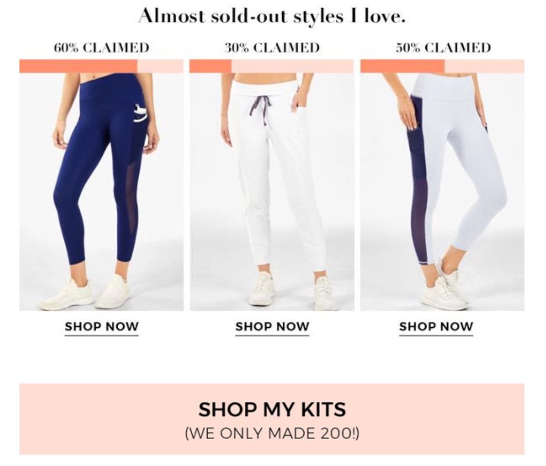 Social proof email example from Fabletics