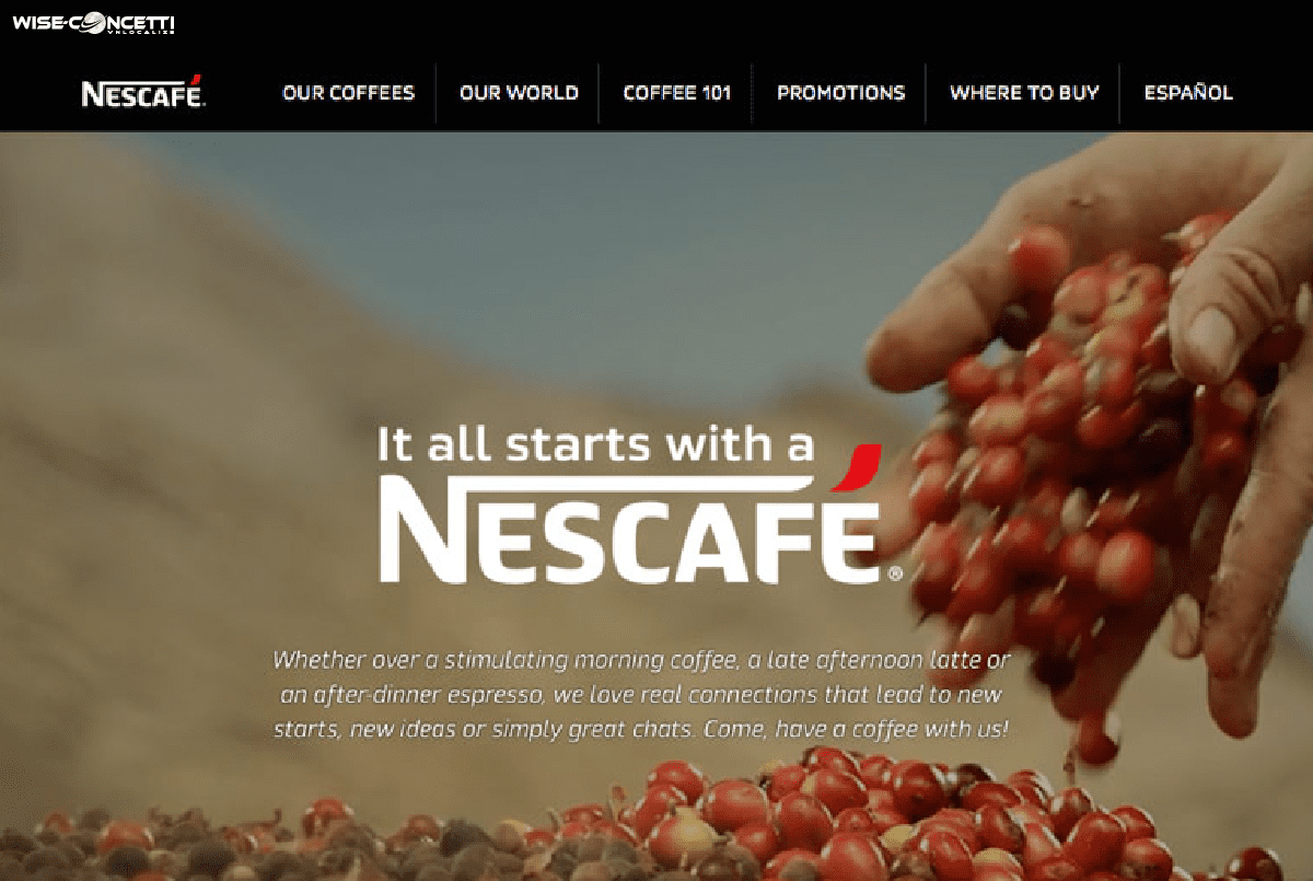 US version of a Nescafe website campaign.