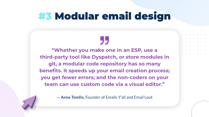 Modular email design quote