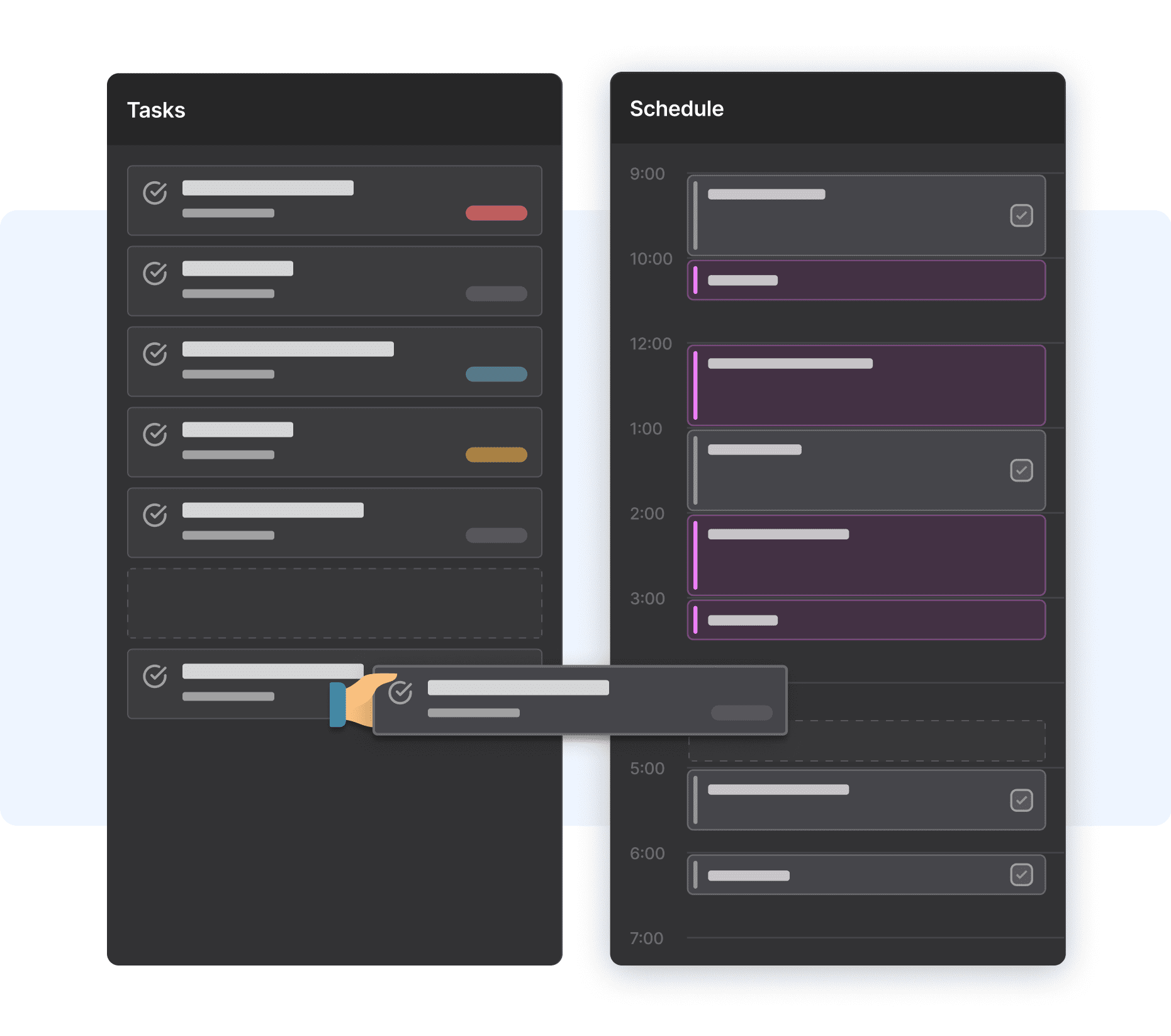 Example of task management in Motion