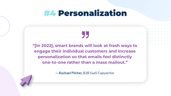 Personalization in email quote