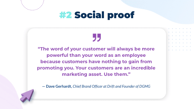 Social proof in email quote