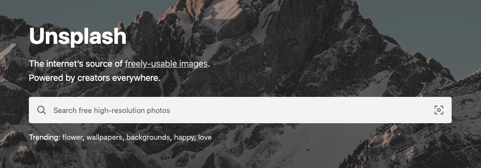 Unsplash, a free source for stock images