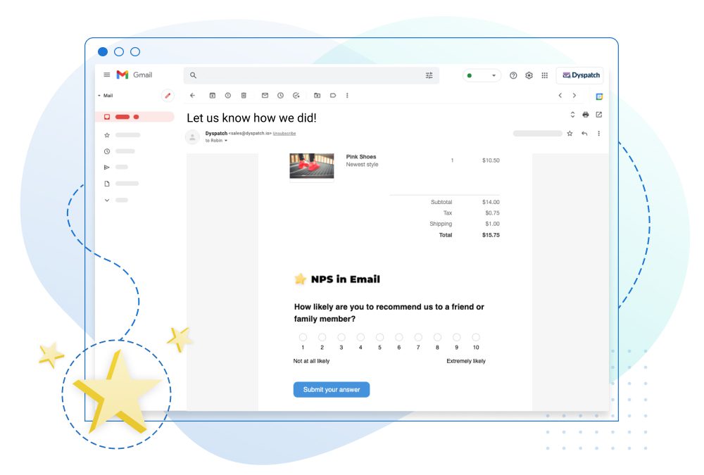 Interactive NPS in Email app powered by AMP for Email
