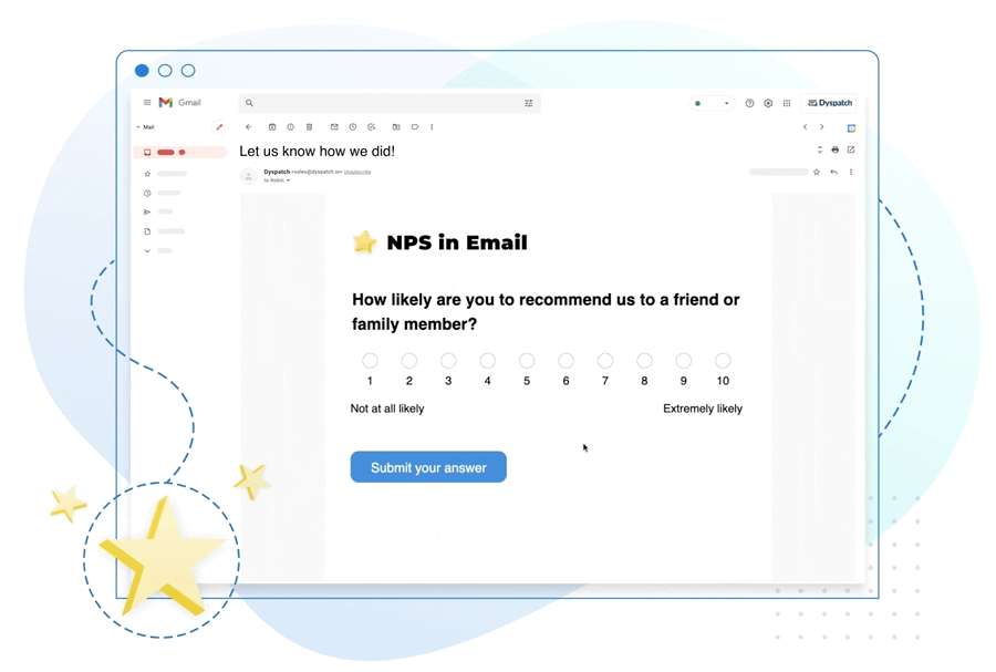 Interactive NPS score surveys with AMP Email