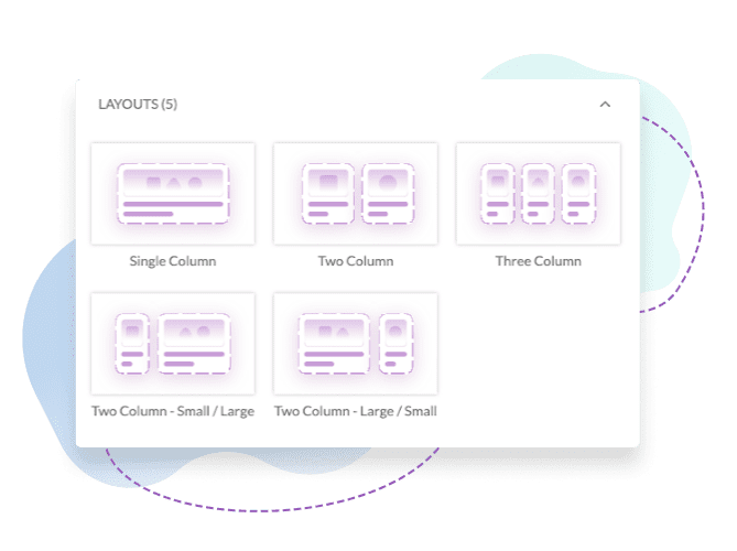 Block designer pre-defined column layouts