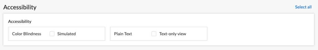 Accessibility preview options with our built in Litmus testing.