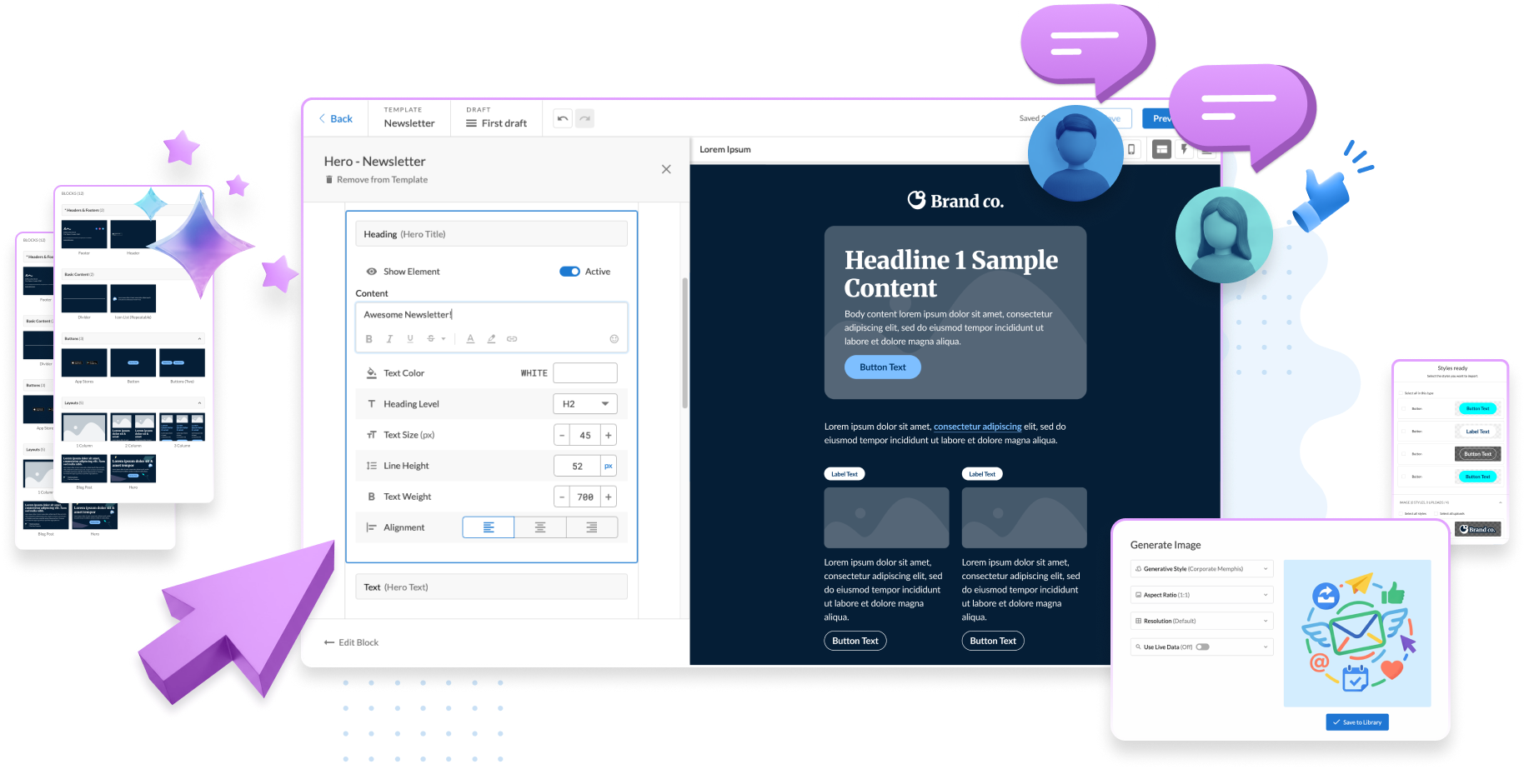 Dyspatch no-code email builder interface
